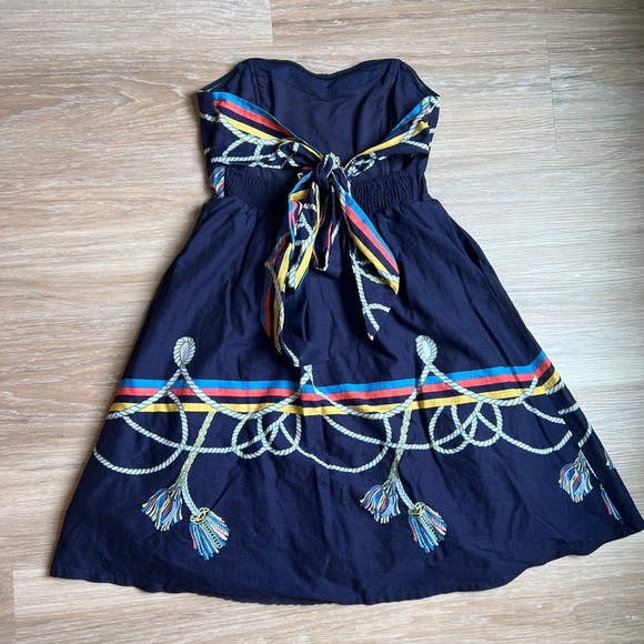 Anthropologie Roped-In Dress by Wakana Koike, Navy Strapless Corset 4 nautical - Picture 5 of 9